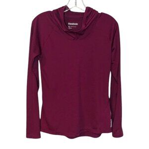 Reebok Cowl-Neck Speedwick Burgundy Hoodie - SZ S